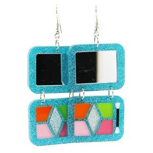 Clover Resin Make Up Kit blue Earrings